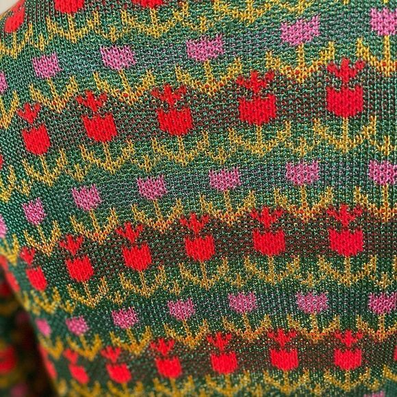 Free  People X REVOLVE Milano Mini Dress Green
Red Knit Long Sleeve M - Picture 5 of 11